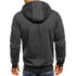 Cotton Mens Hoodies Zipper Sports Casual Wear Zipper 2019 Fashion Tide Jacquard Hoodies Fleece Jacket Fall Sweatshirts Coat - menochic